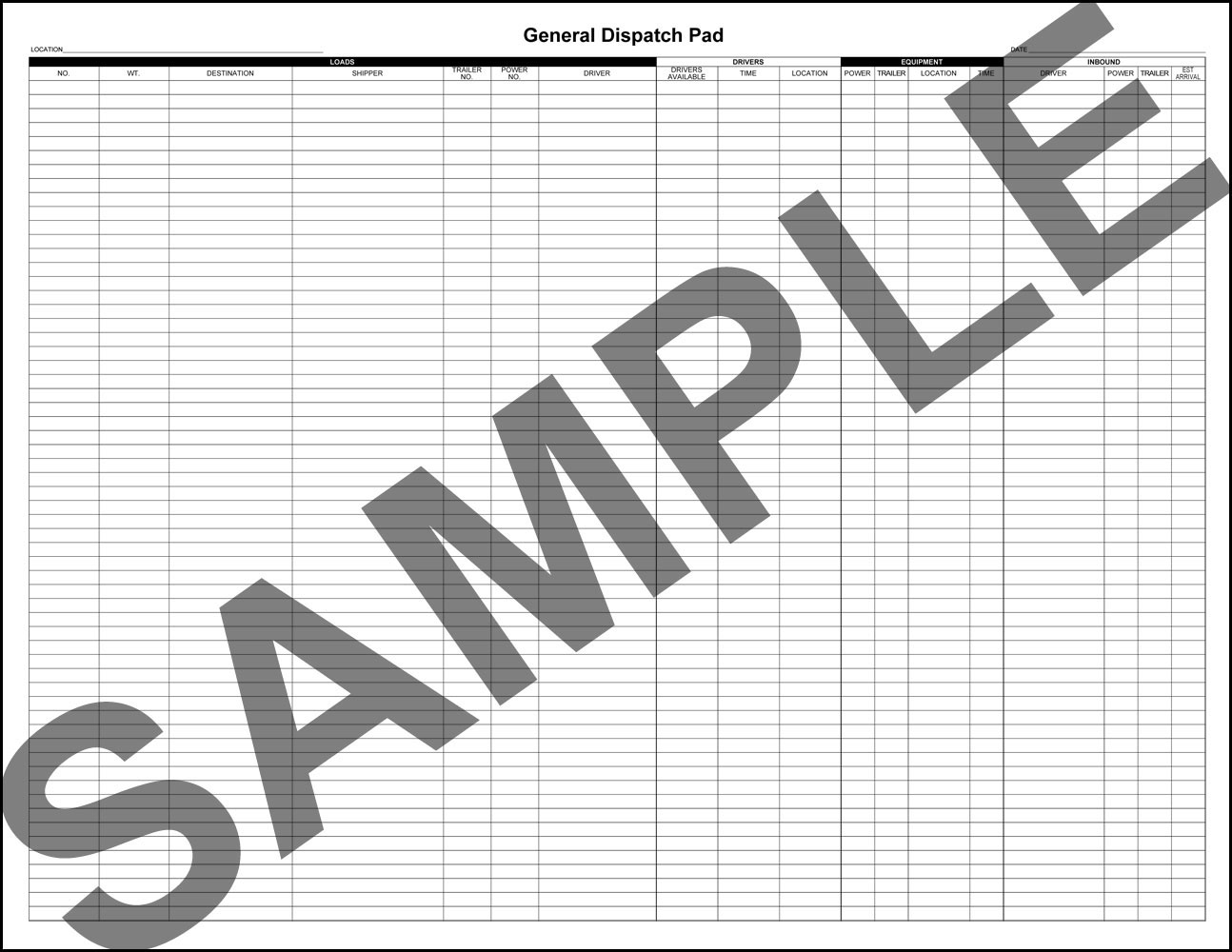 General Dispatch Pad - Click Image to Close