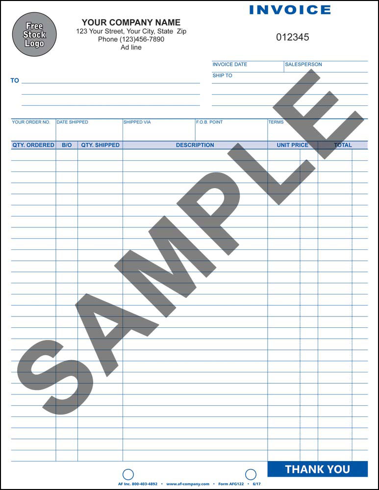 Shipping Invoice, 3 Copy - PERSONALIZED - Click Image to Close