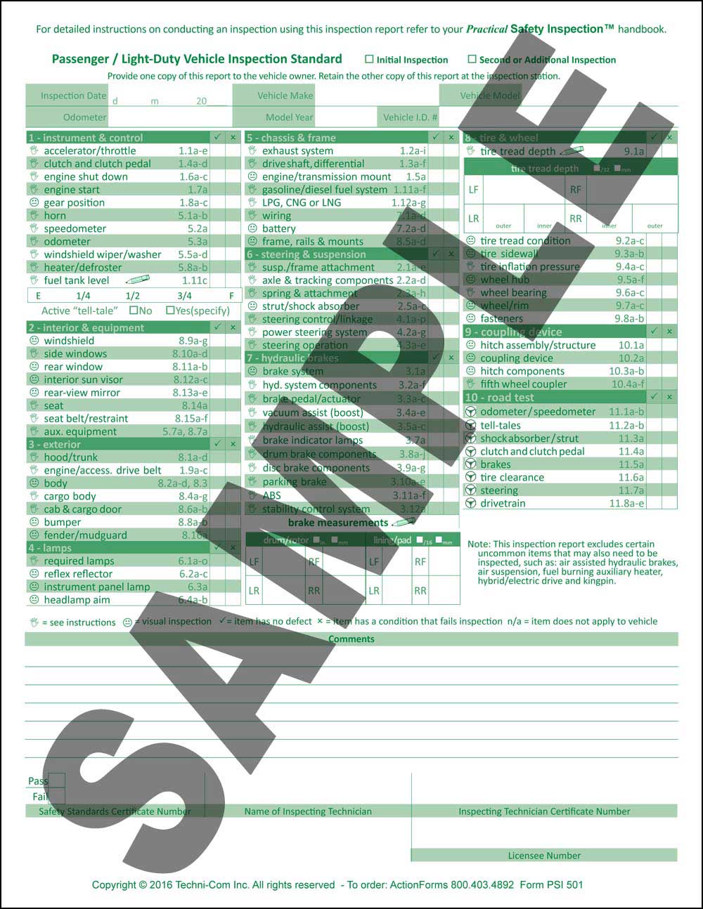 Practical Safety Inspection - Passenger/Light Duty Vehicle - Click Image to Close